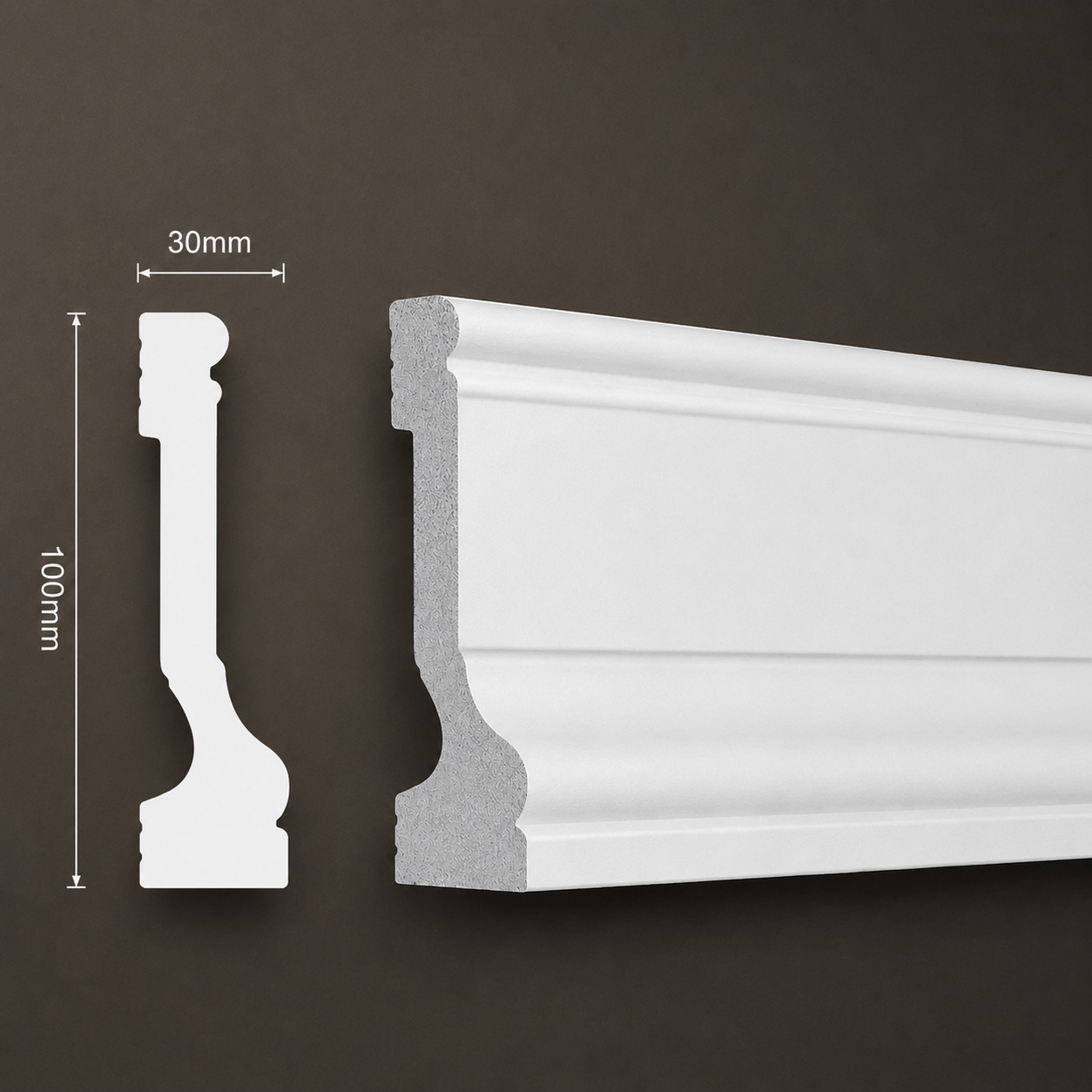 plinta duropolimer 100mm Plinta Decorativa Polimer Dur 100*2400mm - imagine 1