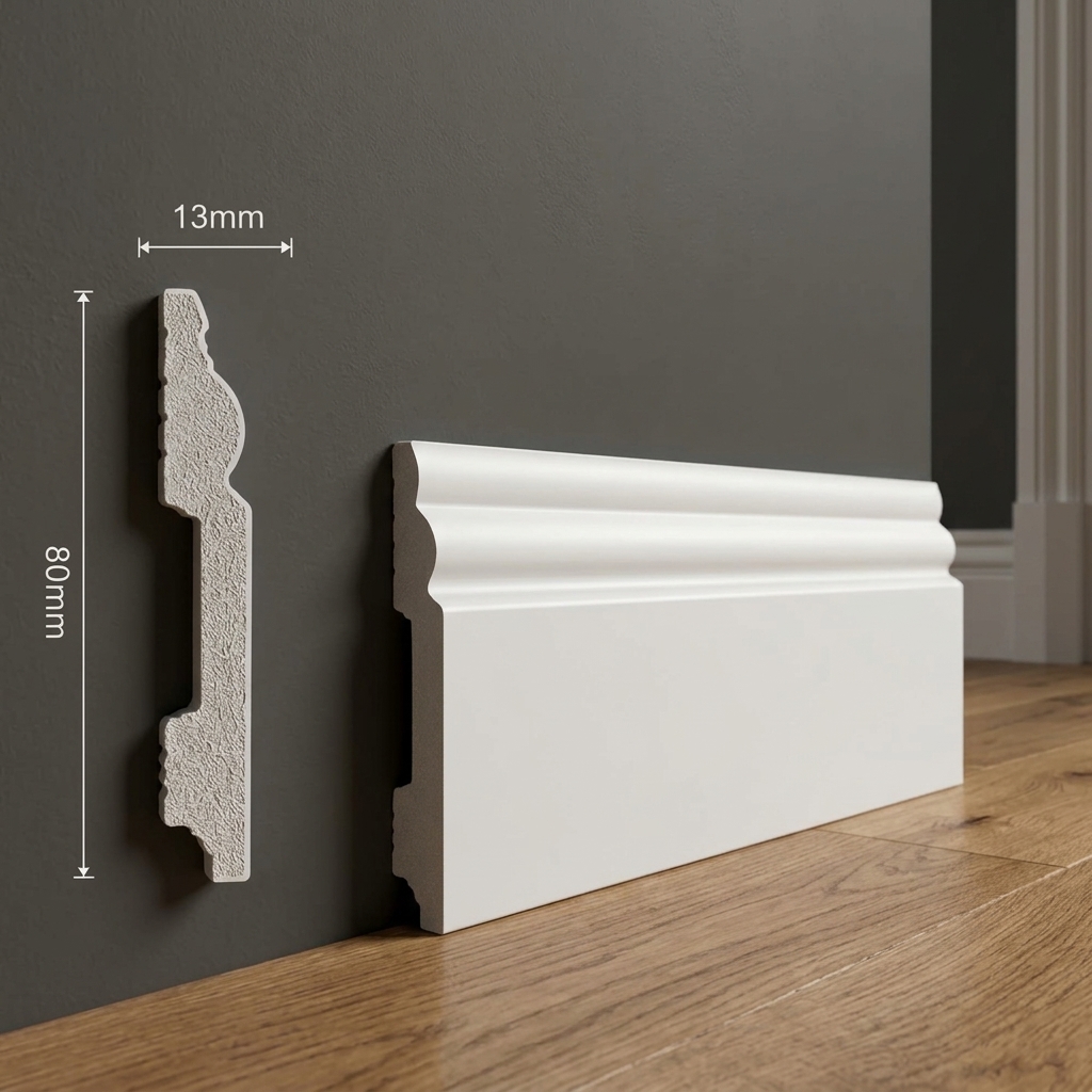 plinta polimer 80mm decolife Plinta Decorativa Polimer Dur 80*2400mm - imagine 1