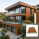 Panou Sandwich tip Riflaj Decorativ Exterior cu Aspect Lemn 16x383x2900mm (1,11mp) - imagine 2